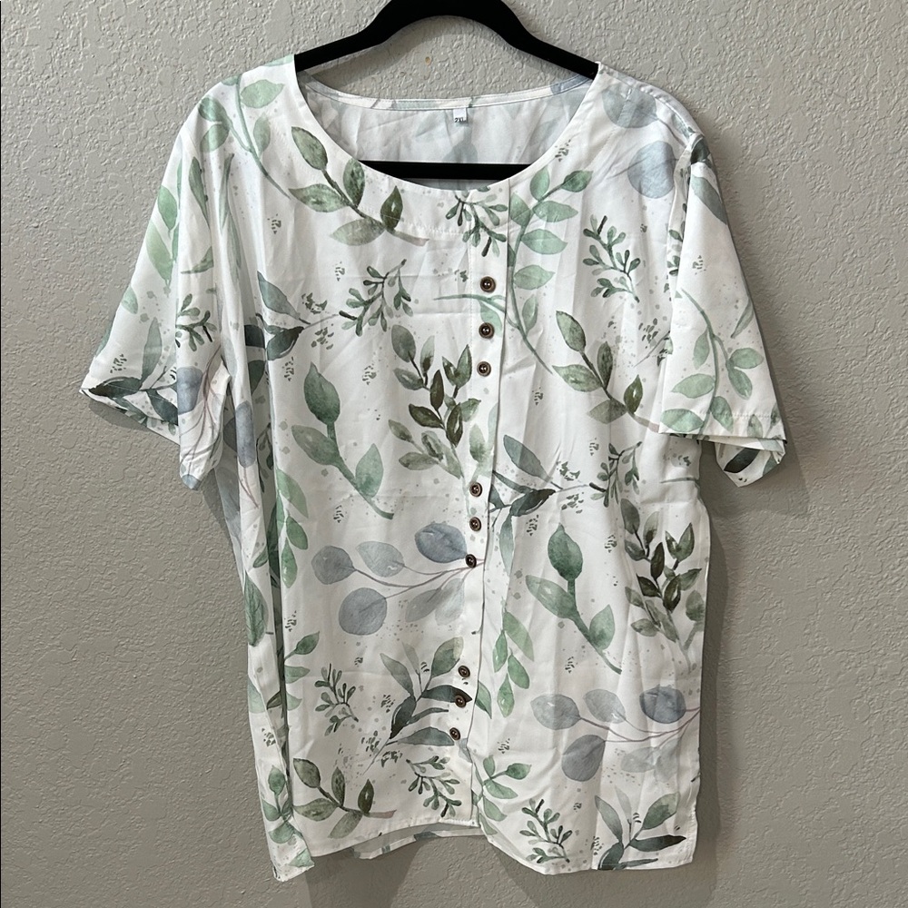 Floral Button-Down Women Top